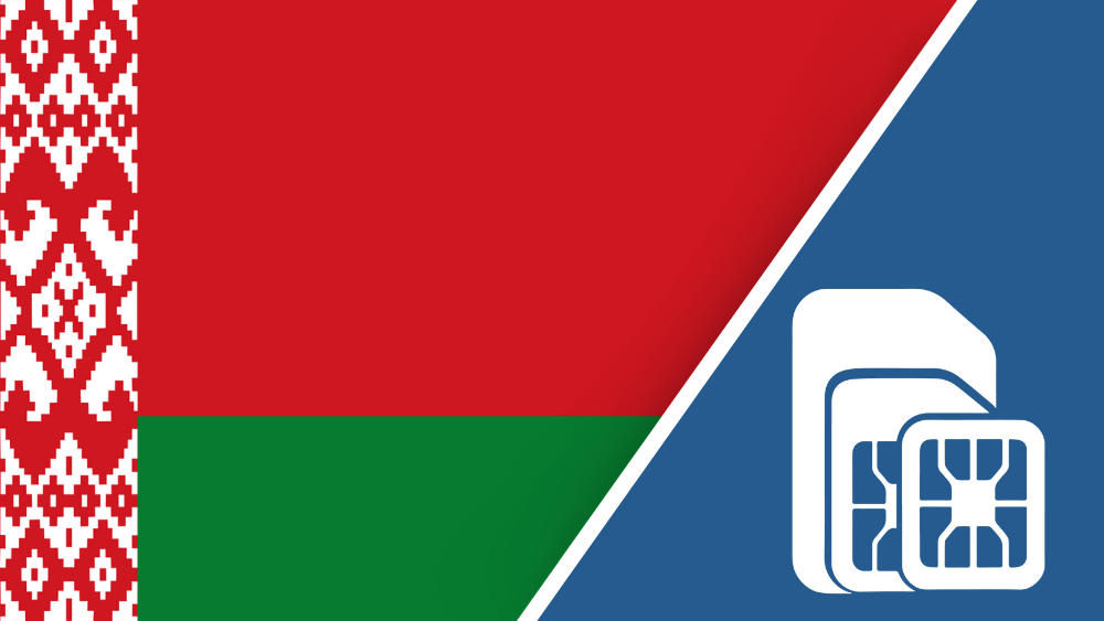 Belarus SIM Card – Travel connectivity for Belarus. Image featuring the Belarus flag and a SIM card icon.