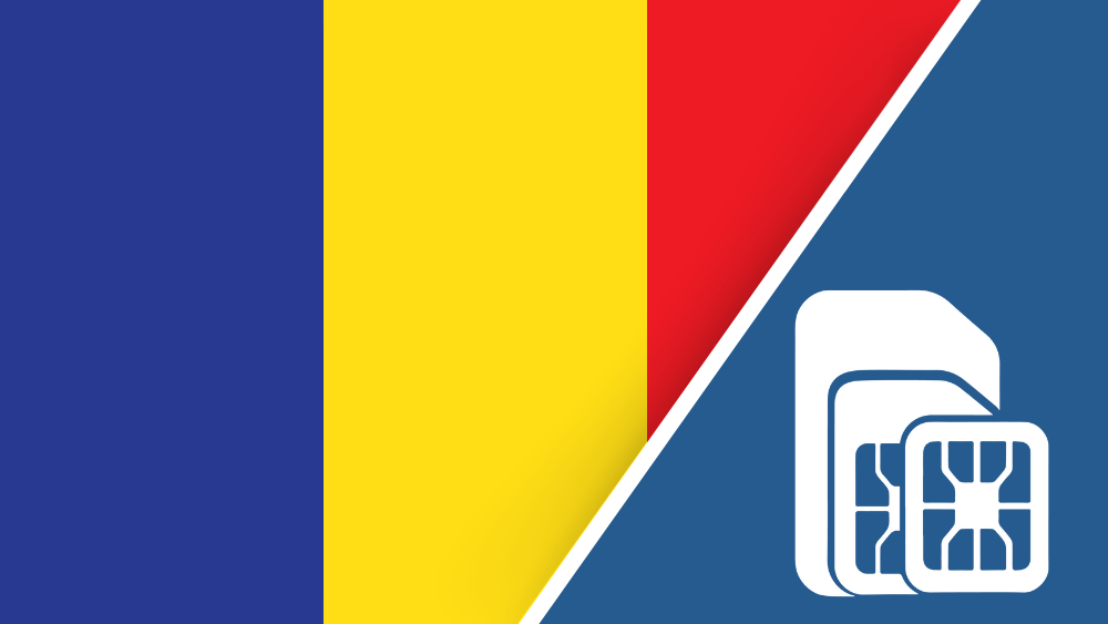 Chad SIM Card – Travel connectivity for Chad. Image featuring the Chad flag and a SIM card icon.