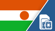 Niger SIM Card – Travel connectivity for Niger. Image featuring the Niger flag and a SIM card icon.