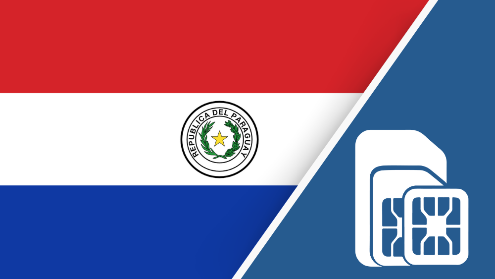 Paraguay SIM Card – Travel connectivity for Paraguay. Image featuring the Paraguay flag and a SIM card icon.