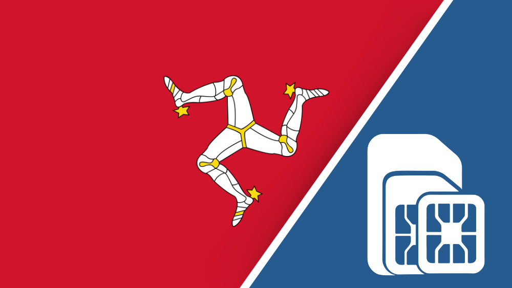 Isle of Man SIM card – Travel connectivity for Isle of Man. Image featuring the Isle of Man flag and a SIM card icon.