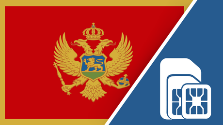 Montenegro SIM Card – Travel connectivity for Montenegro. Image featuring the Montenegro flag and a SIM card icon.