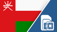 Oman SIM Card – Travel connectivity for Oman. Image featuring the Oman flag and a SIM card icon.