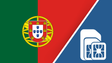 Portugal SIM card – Travel connectivity for Portugal. Image featuring the Portuguese flag and a SIM card icon.
 