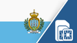 San Marino SIM Card – Travel connectivity for San Marino. Image featuring the San Marino flag and a SIM card icon.