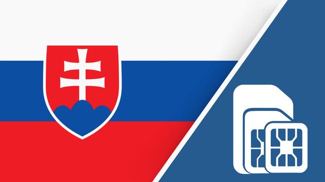 Slovakia SIM Card – Travel connectivity for Slovakia. Image featuring the Slovakian flag and a SIM card icon.