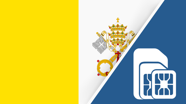 Vatican City SIM Card – Travel connectivity for Vatican City. Image featuring the Vatican City flag and a SIM card icon.